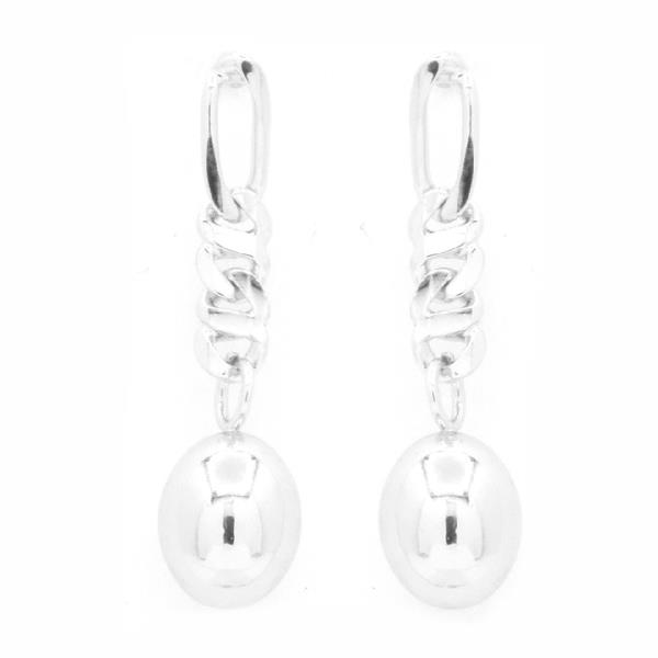 BALL METAL LINK DROP EARRING