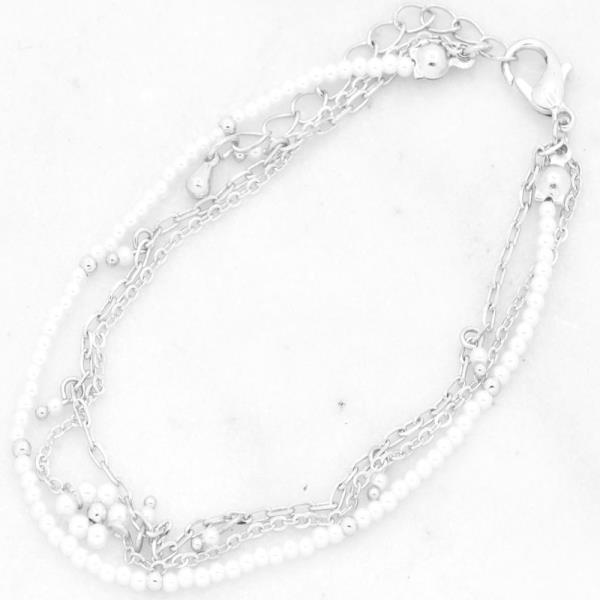 PEARL METAL CHAIN BRACELET