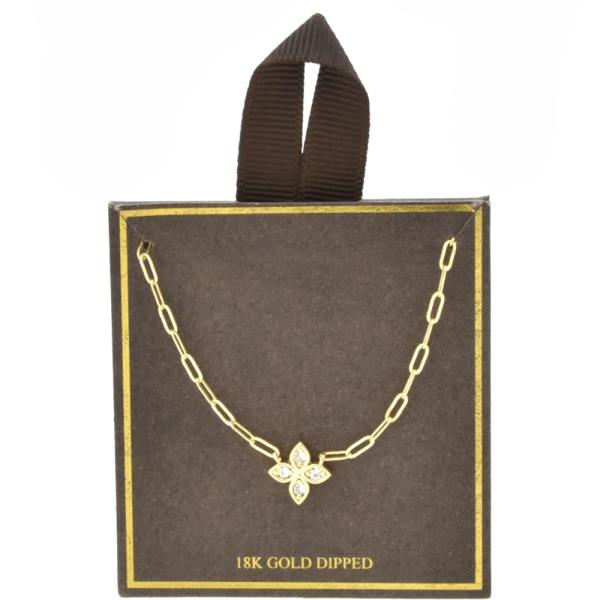 18K GOLD DIPPED FLOWER NECKLACE