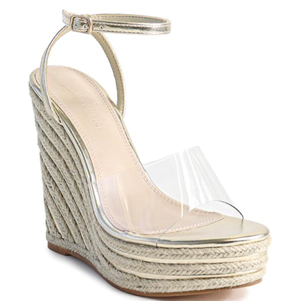 CLEAR BAND ANKLE STRAP WEDGE 12 PAIRS