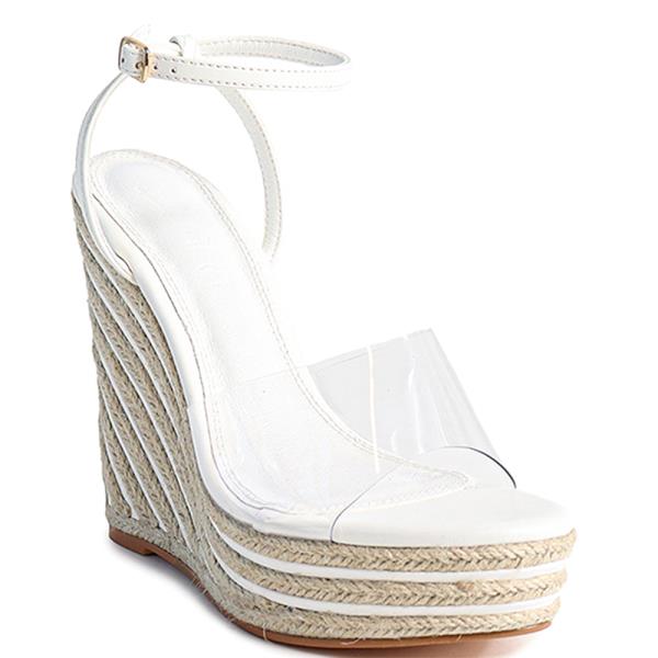 CLEAR BAND ANKLE STRAP WEDGE 12 PAIRS