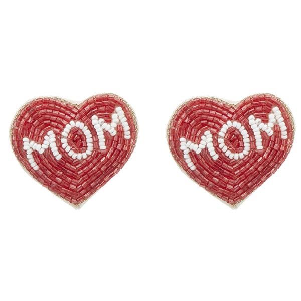 MOTHER`S DAY INDIAN SEED BEADS EARRING