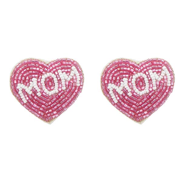 MOTHER`S DAY INDIAN SEED BEADS EARRING