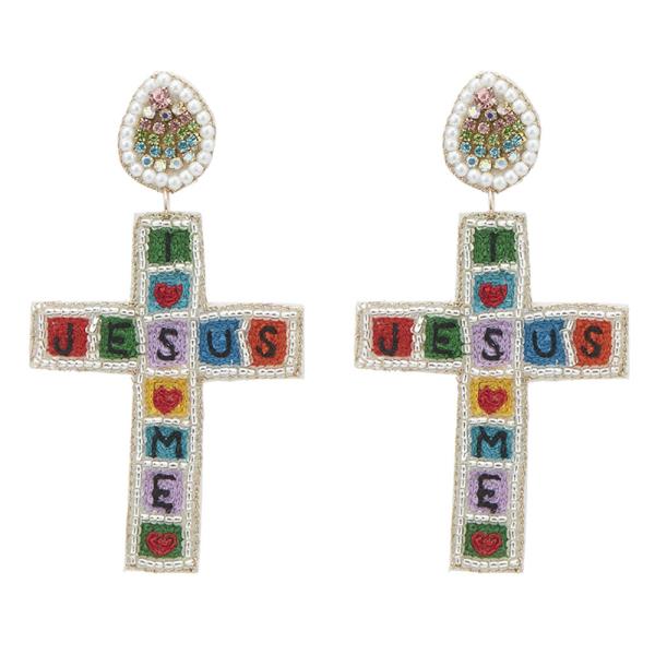 EASTER DAY INDIAN SEED BEADS EARRING