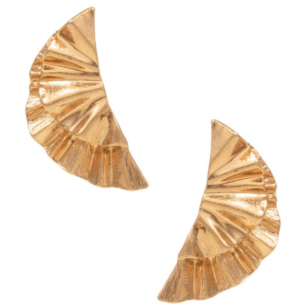 ORGANIC SHAPED TEXTURED WING SHAPED METAL POS EARRING