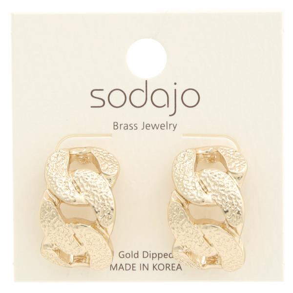 SODAJO CURB LINK GOLD DIPPED EARRING