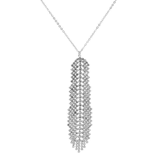 3.2IN RHINESTONE PENDANT NECKLACE