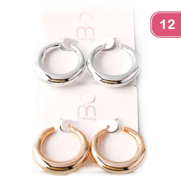 WEIGHTED RING HOOP EARRING (12 UNITS)