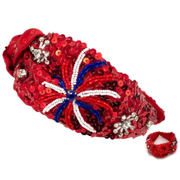 SEED BEAD SEQUIN FIREWORKS HEADBAND