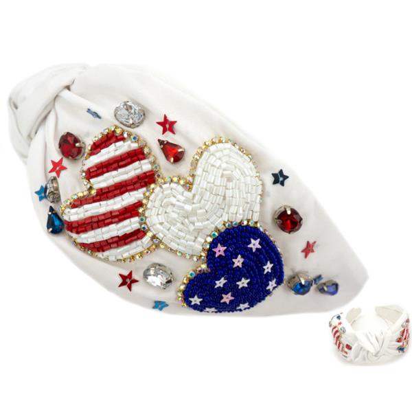 PATRIOTIC HEART HEADBAND