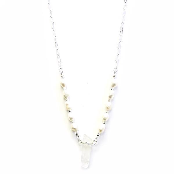 ROCK CRYSTAL WITH PEARL NECKLACE