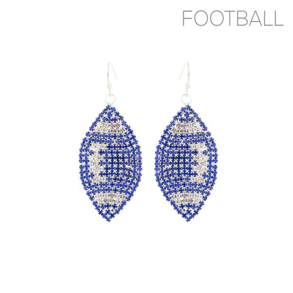 RHINESTONE FOOTBALL EARRING