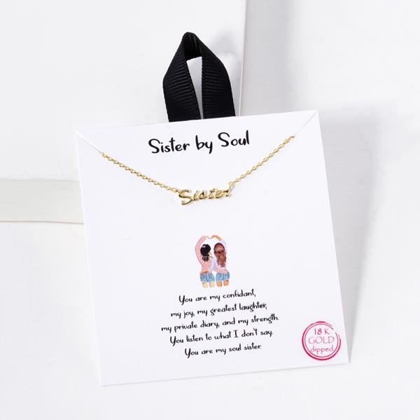 18K GOLD RHODIUM DIPPED SISTER BY SOUL NECKLACE