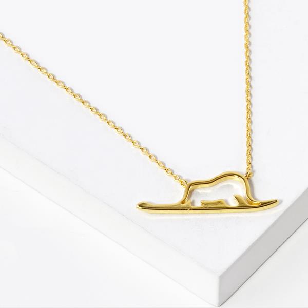 18K GOLD RHODIUM DIPPED THE LITTLE PRINCE BOA CONSTRICTOR NECKLACE