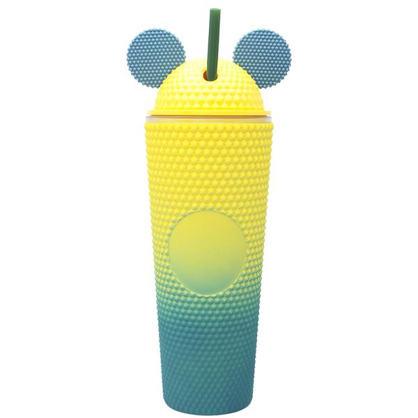 CUTE EAR TWO TONE TUMBLER WITH STRAW