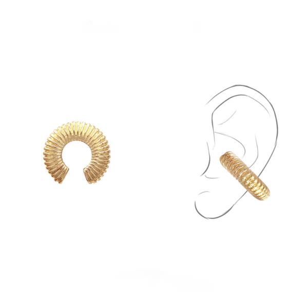 TEXTURED LINED METAL EAR CUFF