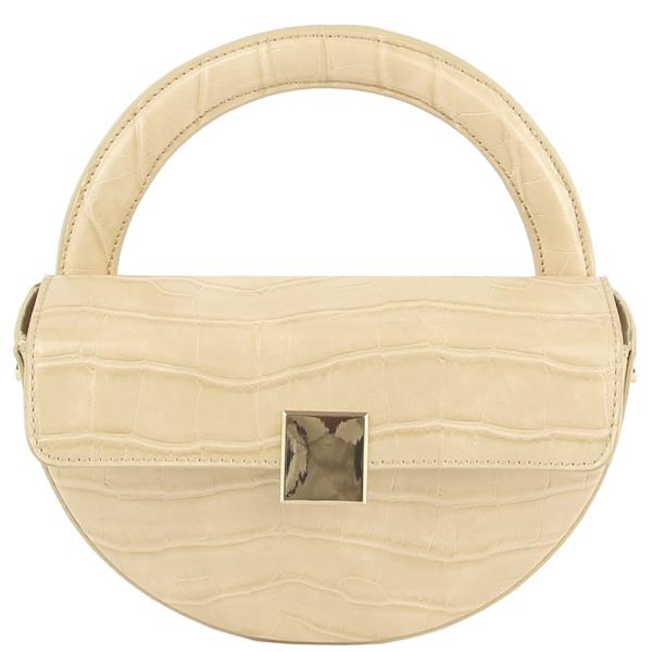 CROC CHIC ROUNDED HANDLE BAG W STRAP