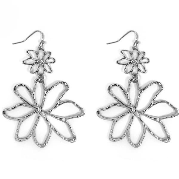 DOUBLE FLOWER DANGLE EARRING