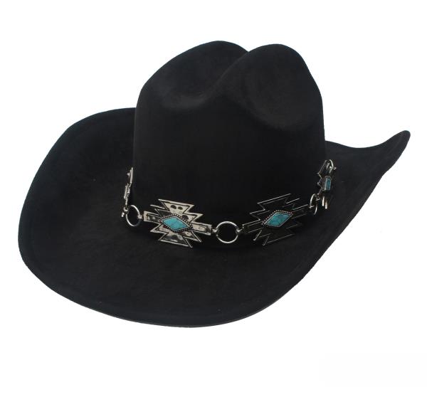 WESTERN AZTEC CONCHO BANDED COWBOY HAT