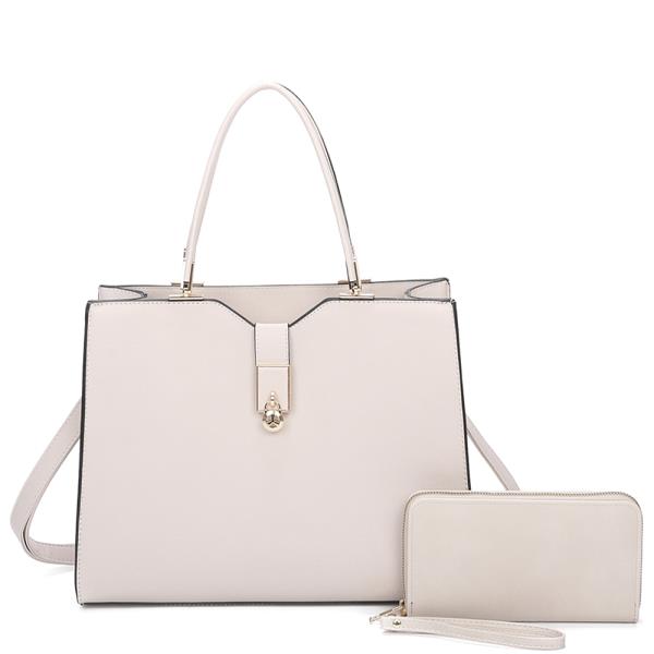 2IN1 MODERN SMOOTH SATCHEL BAG WITH WALLET SET