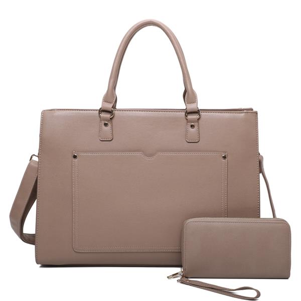 2IN1 PLAIN SATCHEL BAG WITH WALLET SET