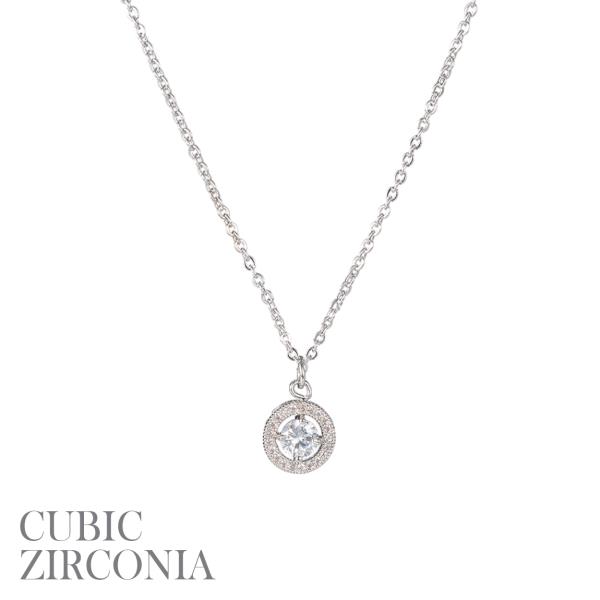 5MM CZ ROUND PENDANT NECKLACE