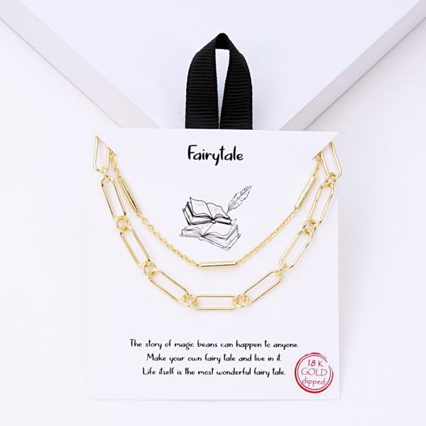 18K GOLD RHODIUM DIPPED FAIRYTALE NECKLACE