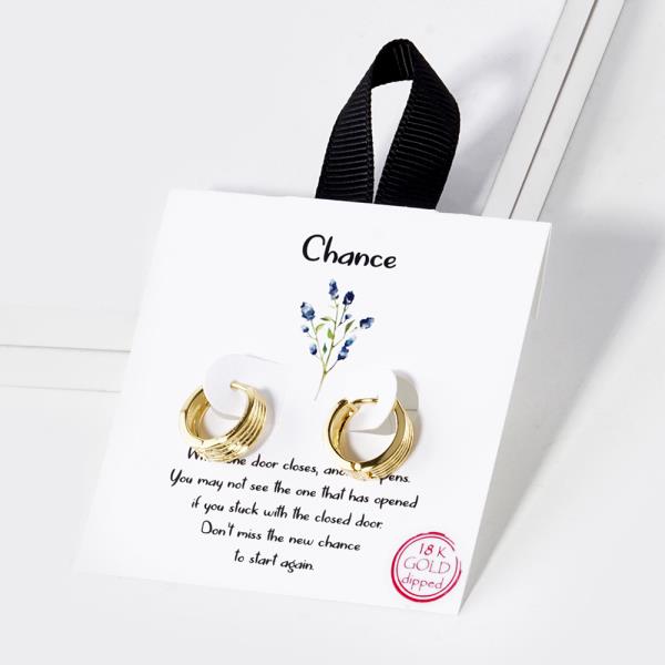 18K GOLD RHODIUM DIPPED CHANCE EARRING