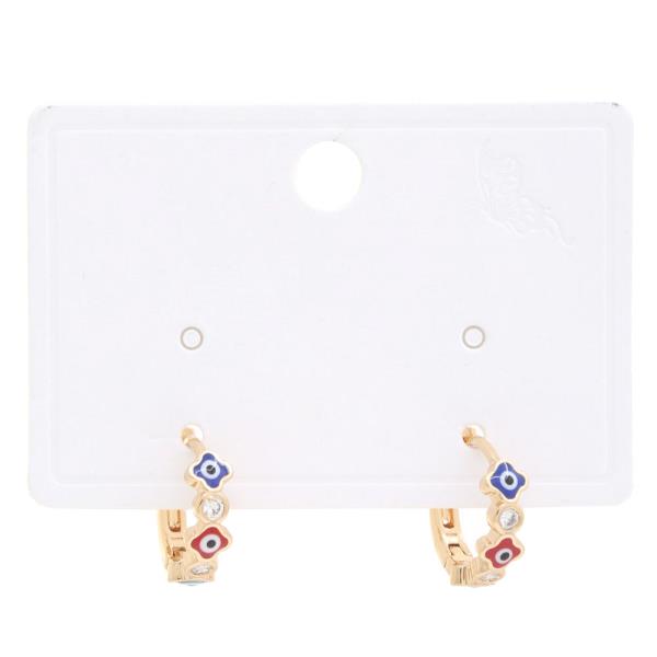 CLOVER EYE LINK HOOP EARRING