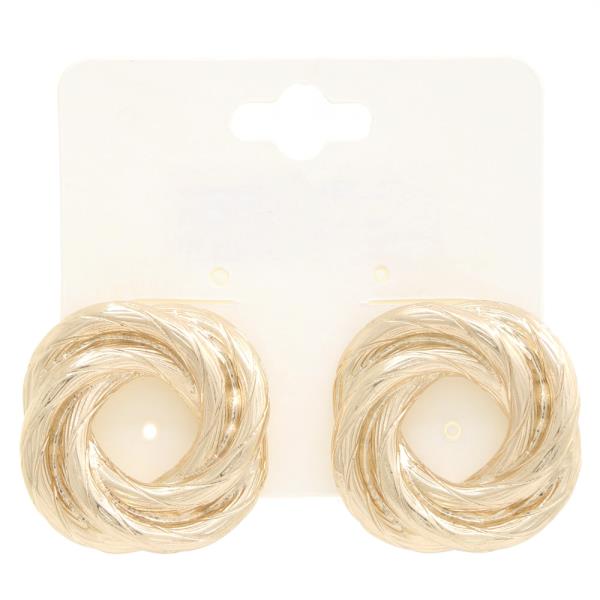 LINED KNOT METAL EARRING