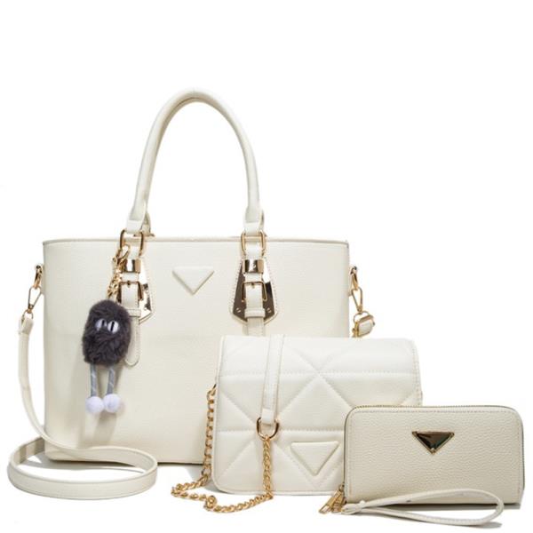 3IN1 SMOOTH SATCHLE W CROSSBODY AND WALLET SET