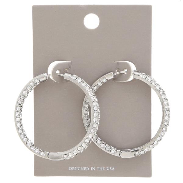 RHINESTONE HOOP EARRING