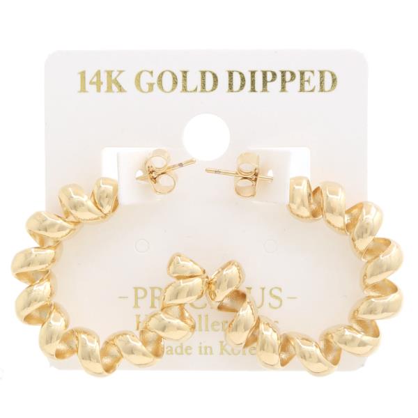 14K GOLD DIPPED COIL HYPOALLERGENIC EARRING