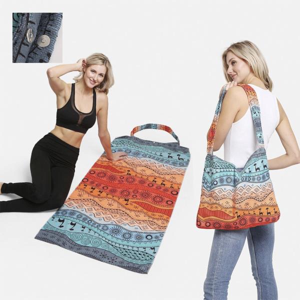 BEACH BAG AND TOWEL COMBO 2-IN-1 CONVERTIBLE BEACH TOWEL AND BAG