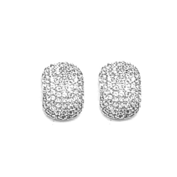 DOME PAVE  CZ HALO STUD EARRING