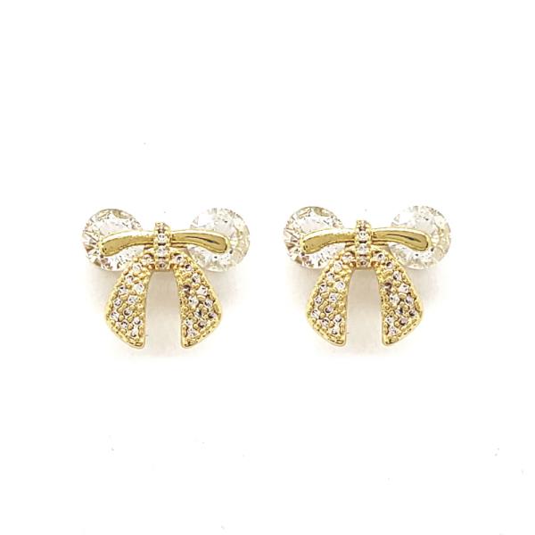 RIBBON CZ STUD EARRING