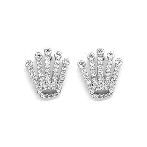 KING CROWN CZ EARRING