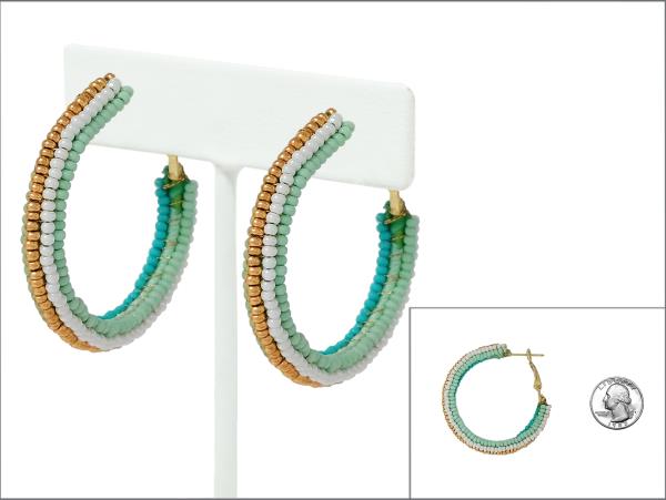 SEED BEAD HOOP EARRINGS