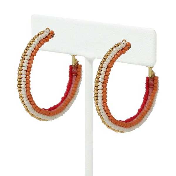 SEED BEAD HOOP EARRINGS