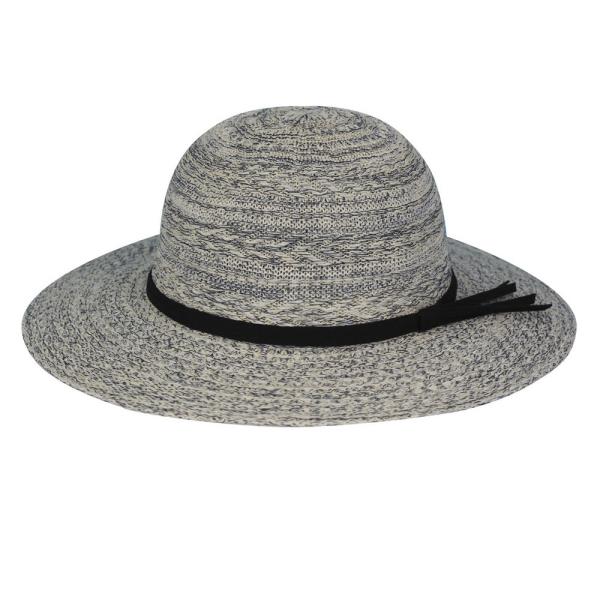 (ONLINE ONLY) MIXED BRAID PACKABLE SUN HAT WITH SUEDE BAND