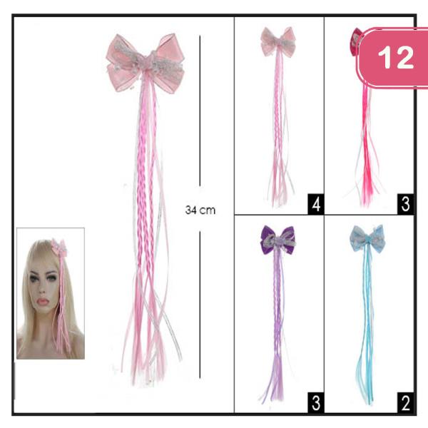 COLORFUL HAIR BOW EXTENSION (12 UNITS)