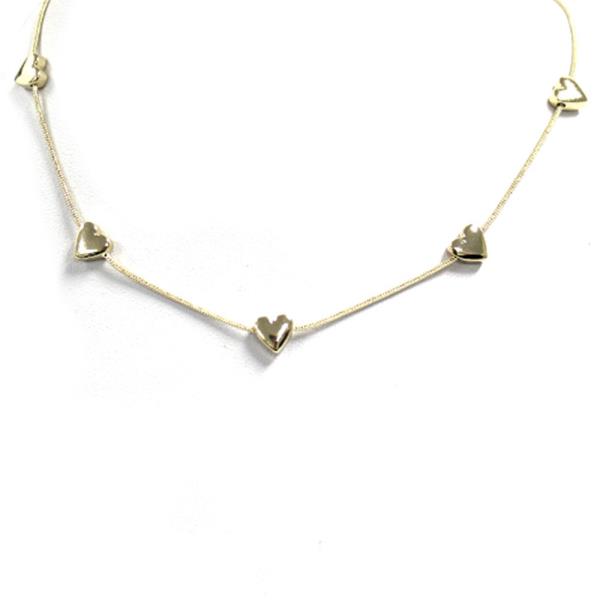 METAL CHAIN HEART STATION NECKLACE
