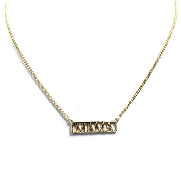 METAL CHAIN MAMA PENDANT NECKLACE