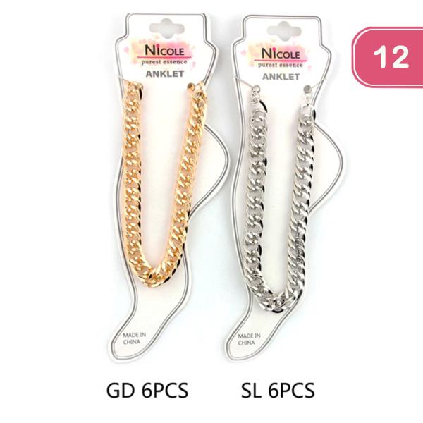 THICK CHAIN ANKLET (12 UNITS)