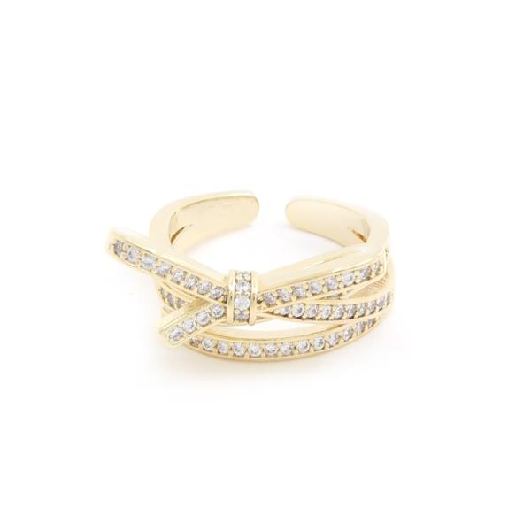 SODAJO KNOT CZ GOLD DIPPED ADJUSTABLE RING
