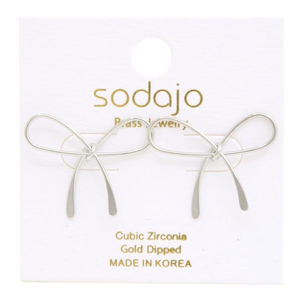 SODAJO BOW METAL GOLD DIPPED EARRING