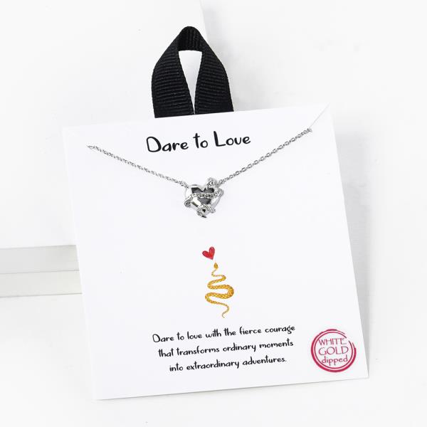 18K GOLD RHODIUM DIPPED DARE TO LOVE NECKLACE