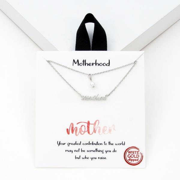 18K GOLD RHODIUM DIPPED MOTHERHOOD NECKLACE