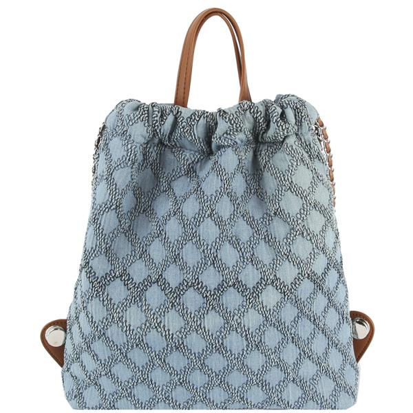 TEXTURED DESIGN CHAIN LINK HANDLE BACKPACK