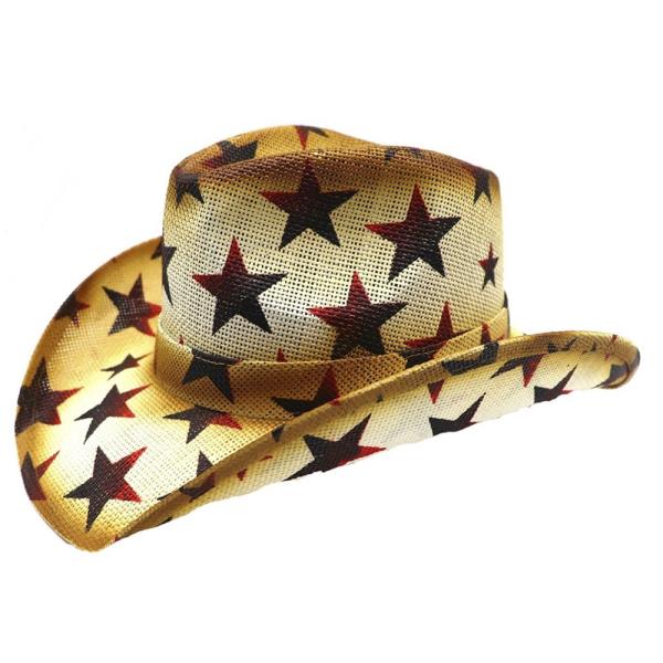 AMERICAN FLAG STAR COWBOY HAT